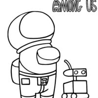 An astronaut Among Us and Robot