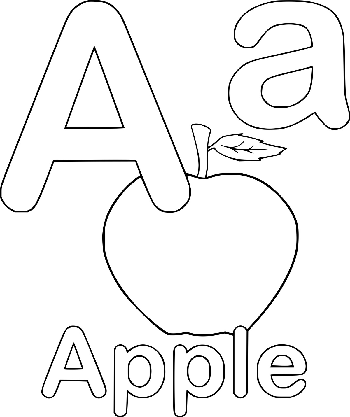 Letter a and an Apple